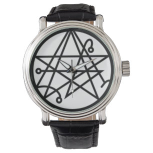 Handtekening van het leder van de Gateway Zwart Horloge