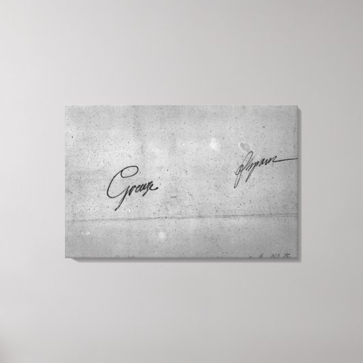 Handtekening van Jean-Baptiste Greuze Canvas Afdruk (Voorkant)