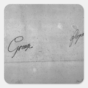 Handtekening van Jean-Baptiste Greuze Vierkante Sticker