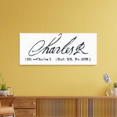 Handtekening van koning Charles I Canvas Afdruk (Insitu (Woonkamer))