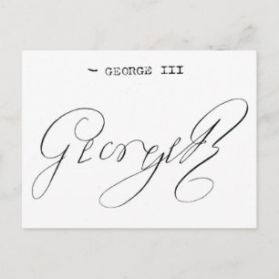 Handtekening van koning George III Briefkaart