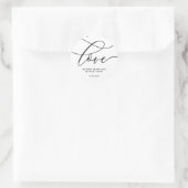 Handtekening van Love Weds Datum Ronde Sticker (Tas)