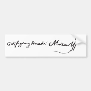Handtekening van muzikant Wolfgang Amadeus Mozart Bumpersticker