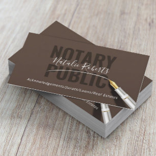 Handtekening van notaris public Loan Signing Agent Visitekaartje