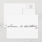 Handtekening van Suffragette Susan B. Anthony Briefkaart (Voorkant / Achterkant)