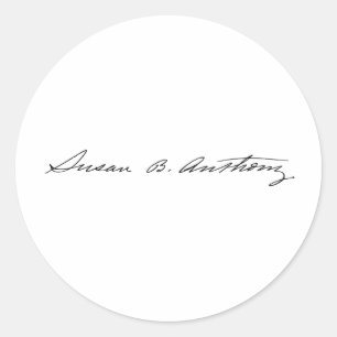 Handtekening van Suffragette Susan B. Anthony Ronde Sticker