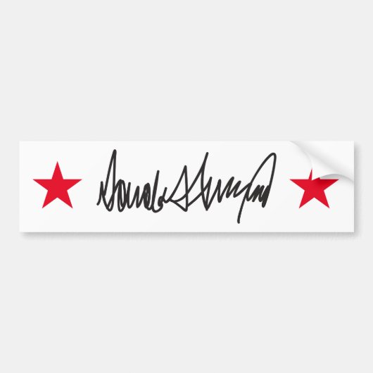 Handtekening van Trump Bumpersticker (Voorkant)
