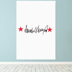 Handtekening van Trump Canvas Afdruk