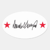 Handtekening van Trump Ovale Sticker (Voorkant)