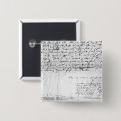 Handtekening van William Shakespeare, 1616 Vierkante Button 5,1 Cm (Voorkant /achterkant)