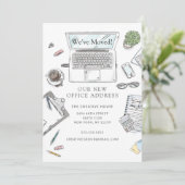 Handtekening Verplaatsingsaankondiging Kantoor Aankondiging (Staand voorkant)
