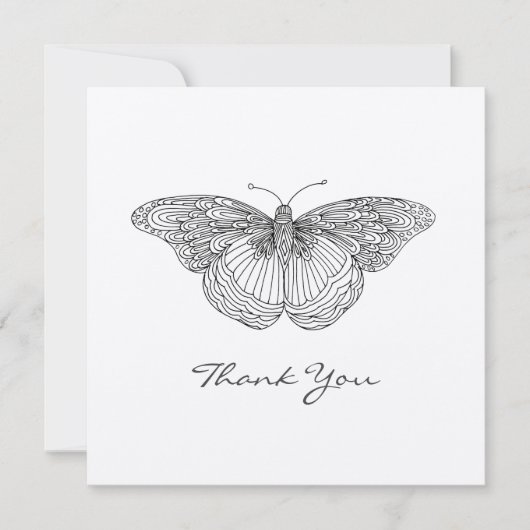 Handtekening vlinder Hartelijk dank Bedankkaart (Voorkant)