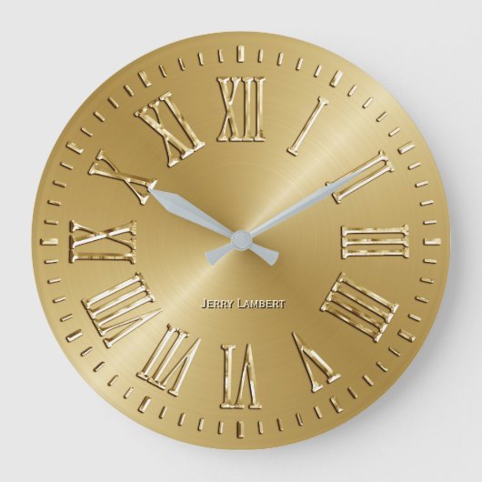 Handtekening Wall Clock Gold Grote Klok (Voorkant)