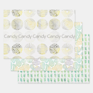 Handtekening, waterverf, abstract ontwerp, cirkels inpakpapier vel