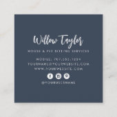 Handtekening waterverf Potlood Houseplant Vierkante Visitekaartje (Achterkant)