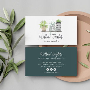 Handtekening waterverf Potlood Houseplant Visitekaartje