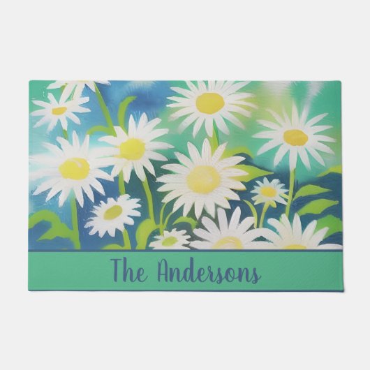 Handtekening waterverf Wild Daisies Deurmat (Voorkant)