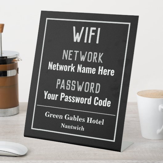 Handtekening WiFi-instructies Reclamebord Met Voetstuk (Insitu)