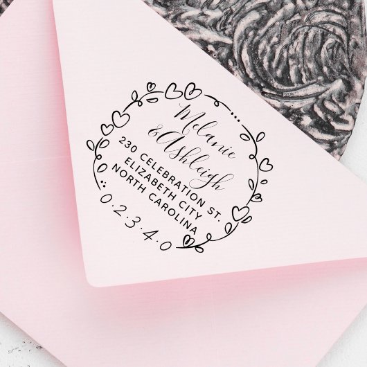 Handtekening Wreath Weddenschap Names Retouradres Rubberstempel