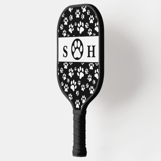 Handtekening zwart en wit poten pickleball paddle (Links)