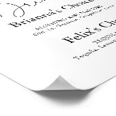 Handtekeningdranken Elegant Eenvoudig Calligrafie Poster (Hoek)