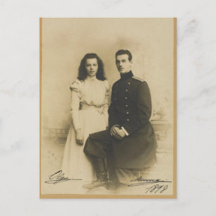 HANDTEKENINGEN Michael & Olga Romanov - Rusland Briefkaart