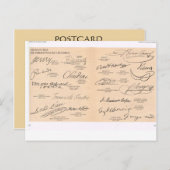  handtekeningen van beroemde mensen briefkaart (Voorkant / Achterkant)