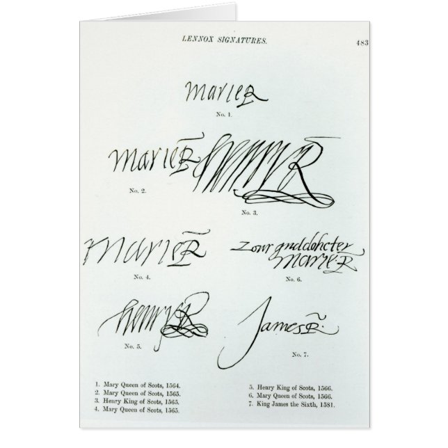 Handtekeningen van Mary Queen of Scots (Voorkant)