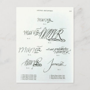 Handtekeningen van Mary Queen of Scots Briefkaart