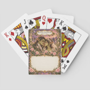 Handtekeningendek voor kabouterhuwelijk pokerkaarten