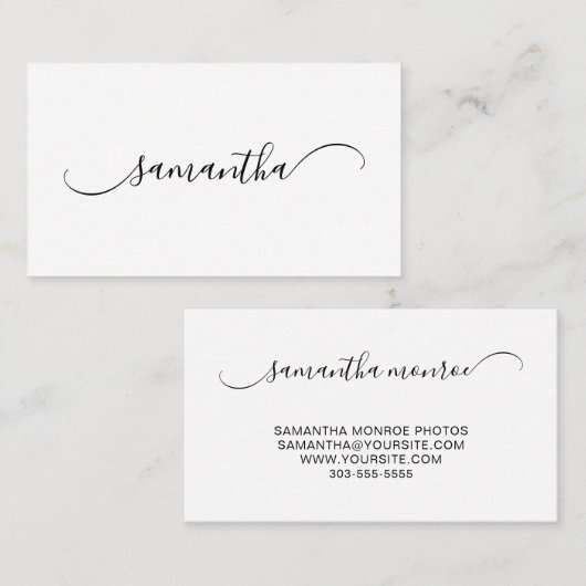 Handtekeningnaam Classy Curved Swash Visitekaartje (Voorkant / Achterkant)