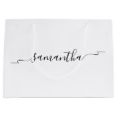 Handtekeningnaam lintwas groot cadeauzakje (Voorkant)