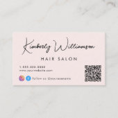 Handtekeningscript QR Code Pink Visitekaartje (Voorkant)