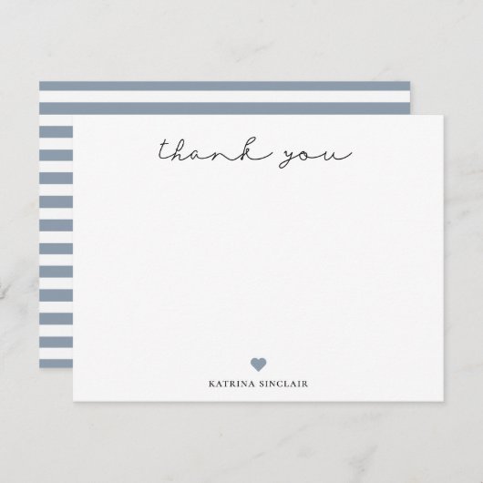 Handtekenscript Hartelijk dank Notitiekaartje (Voorkant / Achterkant)