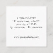 Handtekenscript sociale media gestructureerd vierkante visitekaartje (Achterkant)