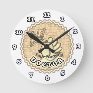 Handvasthoudende caduceus arts ronde klok