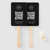Handventilator | Aangepast QR-code Logo Zwart Even Handwaaier (Voorkant en achterkant)
