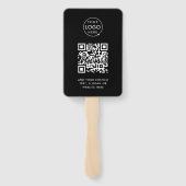 Handventilator | Aangepast QR-code Logo Zwart Even Handwaaier (Achterkant)