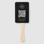 Handventilator | Aangepast QR-code Logo Zwart Even Handwaaier (Voorkant)