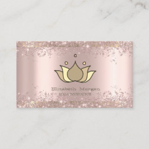 Handverf Lotus Roos Gold Glitter Dust Yoga Visitekaartje