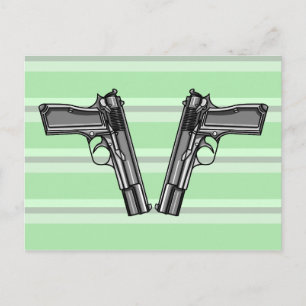 Handvuurwapens, pistolen, vuurwapens briefkaart