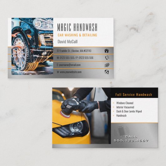 Handwas | Autowas Visitekaartje (Voorkant / Achterkant)