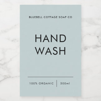Handwaslabel, elegant, minimaal productetiket voedselcontainer etiket