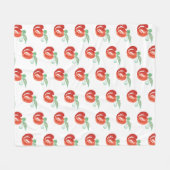 Handwaterkleurige Elegant Helder Oranje pompoenen Fleece Deken (Voorkant (Horizontaal))