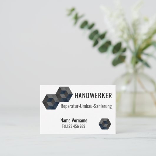 Handwerker Meisterbetrieb Visitekaartje (Staand voorkant)