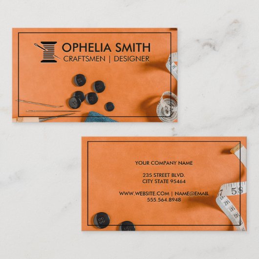 handwerkslieden | Naadstress Werkruimte Draad en n Visitekaartje (Voorkant / Achterkant)