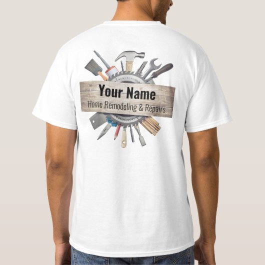  handwerktuigaannemer t-shirt (Achterkant)