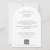 Handwriting Arch Heart Wedding Modern QR Code Kaart (Achterkant)