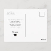 Handwriting Gold en zwart Afstuderen - Hartelijk d Briefkaart (Achterkant)