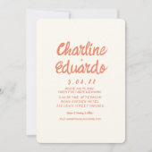 Handwriting Retro Simple Wedding Kaart (Voorkant)